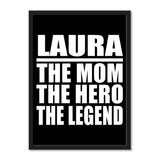 Laura The Mom The Hero The Legend - Portrait Frame Photo Tile