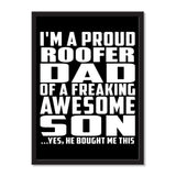 I'm A Proud Roofer Dad Of A Freaking Awesome Son, He Bought Me This - Portrait Frame Photo Tile