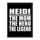 Heidi The Mom The Hero The Legend - Portrait Frame Photo Tile