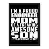 I'm A Proud Engineer Mom Of A Freaking Awesome Son, He Bought Me This - Portrait Frame Photo Tile