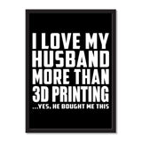 I Love My Husband More Than 3D Printing ...He Bought Me This - Portrait Frame Photo Tile