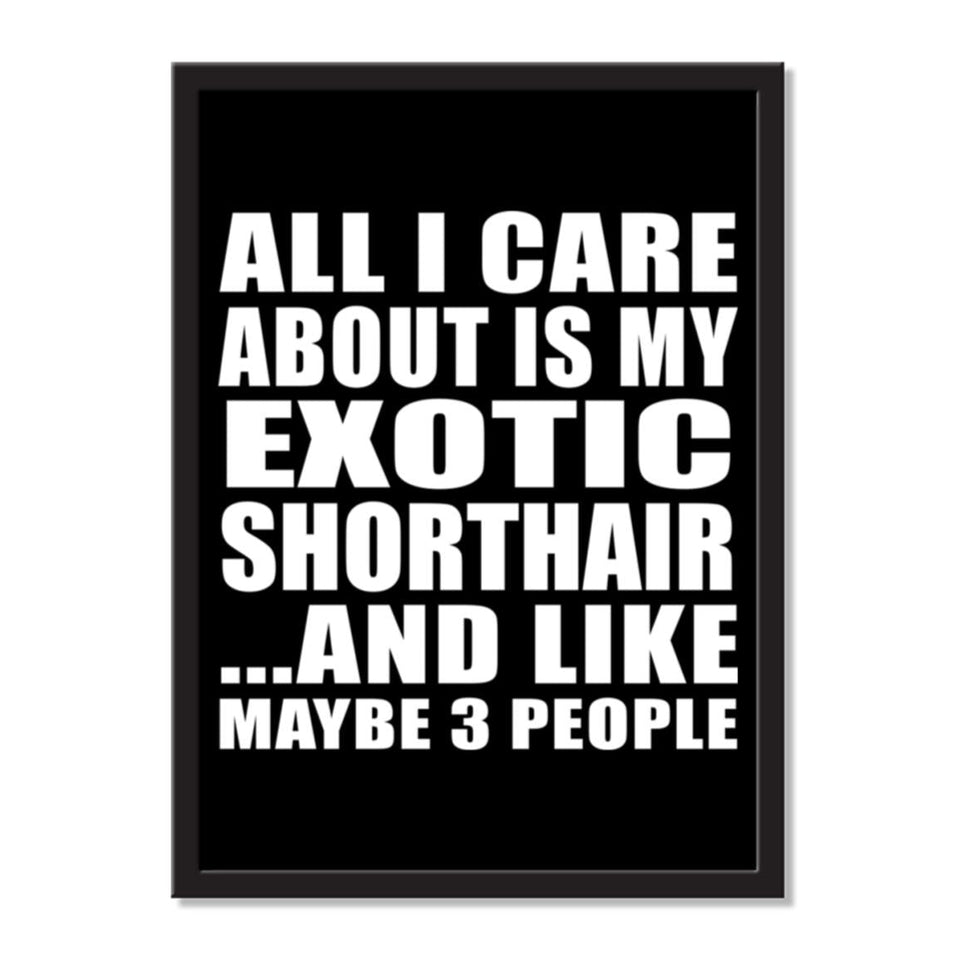 All I Care About Is My Exotic Shorthair And Like Maybe 3 People - Portrait Frame Photo Tile