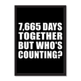 21st Anniversary 7,665 Days Together But Who's Counting - Portrait Frame Photo Tile
