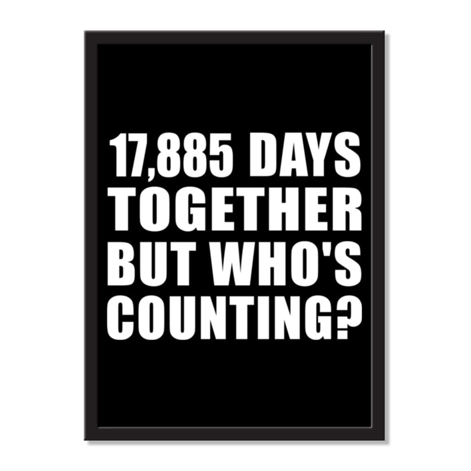 49th Anniversary 17,885 Days Together But Who's Counting - Portrait Frame Photo Tile