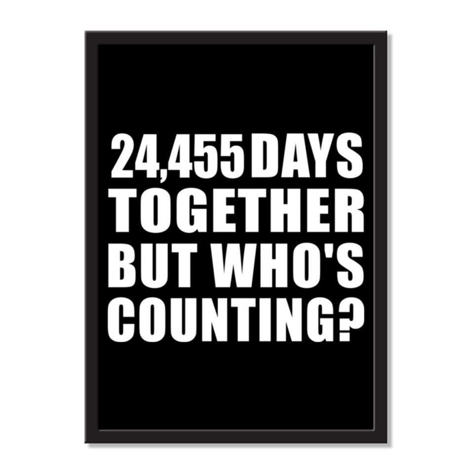67th Anniversary 24,455 Days Together But Who's Counting - Portrait Frame Photo Tile