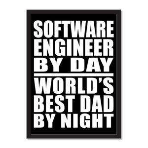 Software Engineer By Day World's Best Dad By Night - Portrait Frame Photo Tile