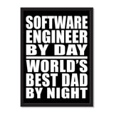 Software Engineer By Day World's Best Dad By Night - Portrait Frame Photo Tile