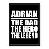 Adrian The Dad The Hero The Legend - Portrait Frame Photo Tile