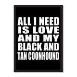 All I Need Is Love And My Black And Tan Coonhound - Portrait Frame Photo Tile