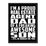 I'm A Proud Real Estate Agent Dad Of A Freaking Awesome Son, He Bought Me This - Portrait Frame Photo Tile