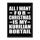 All I Want For Christmas Is My Kurilian Bobtail - Portrait Frame Photo Tile