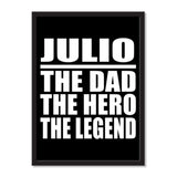 Julio The Dad The Hero The Legend - Portrait Frame Photo Tile