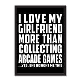 I Love My Girlfriend More Than Collecting Arcade Games ...She Bought Me This - Portrait Frame Photo Tile