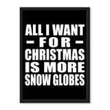All I Want For Christmas Is More Snow Globes - Portrait Frame Photo Tile