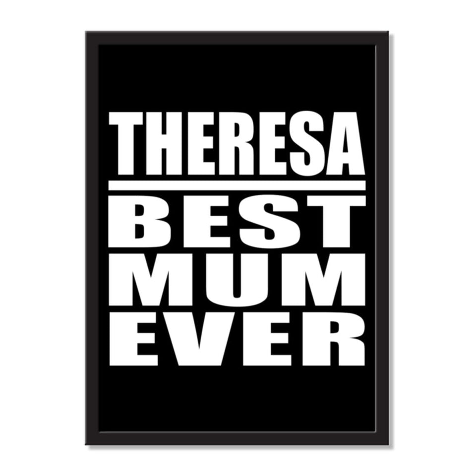 Theresa Best Mum Ever - Portrait Frame Photo Tile