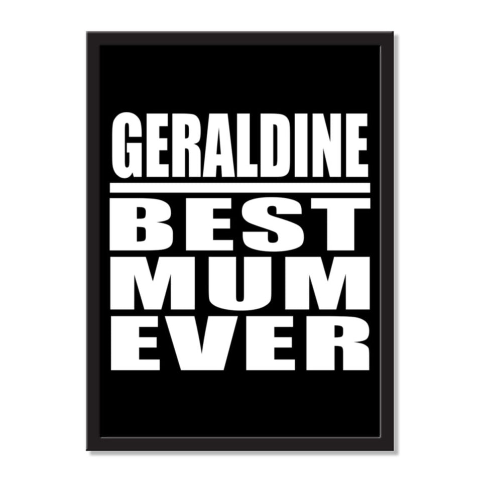 Geraldine Best Mum Ever - Portrait Frame Photo Tile