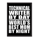 Technical Writer By Day World's Best Mom By Night - Portrait Frame Photo Tile