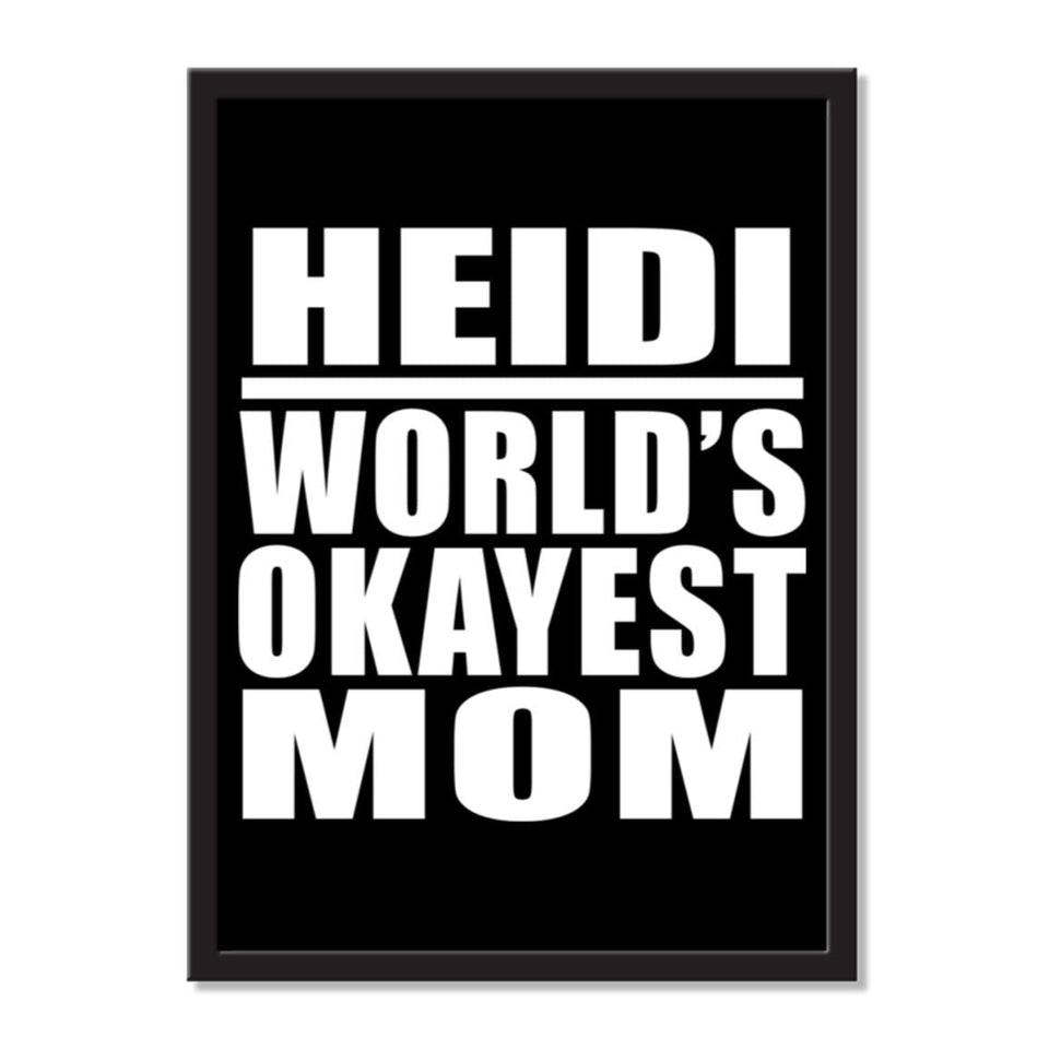 Heidi World's Okayest Mom - Portrait Frame Photo Tile