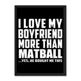 I Love My Boyfriend More Than Matball ...He Bought Me This - Portrait Frame Photo Tile