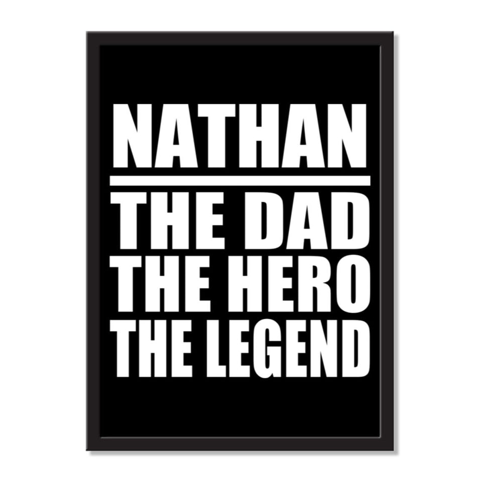 Nathan The Dad The Hero The Legend - Portrait Frame Photo Tile