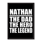 Nathan The Dad The Hero The Legend - Portrait Frame Photo Tile