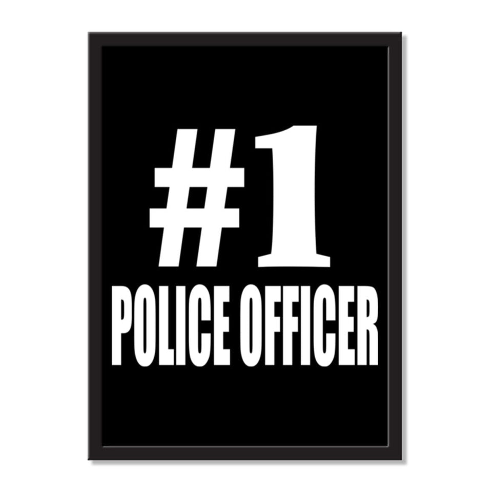Number One #1 Police Officer - Portrait Frame Photo Tile