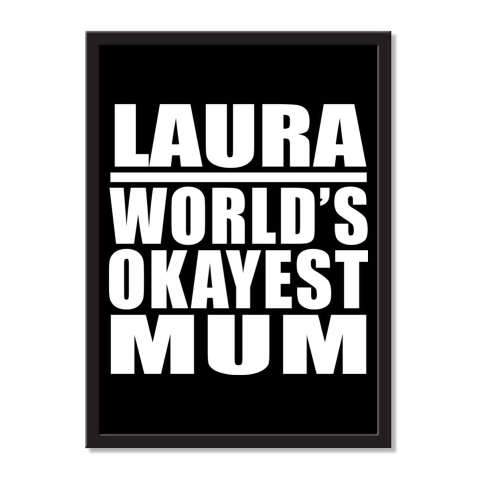 Laura World's Okayest Mum - Portrait Frame Photo Tile