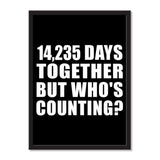 39th Anniversary 14,235 Days Together But Who's Counting - Portrait Frame Photo Tile