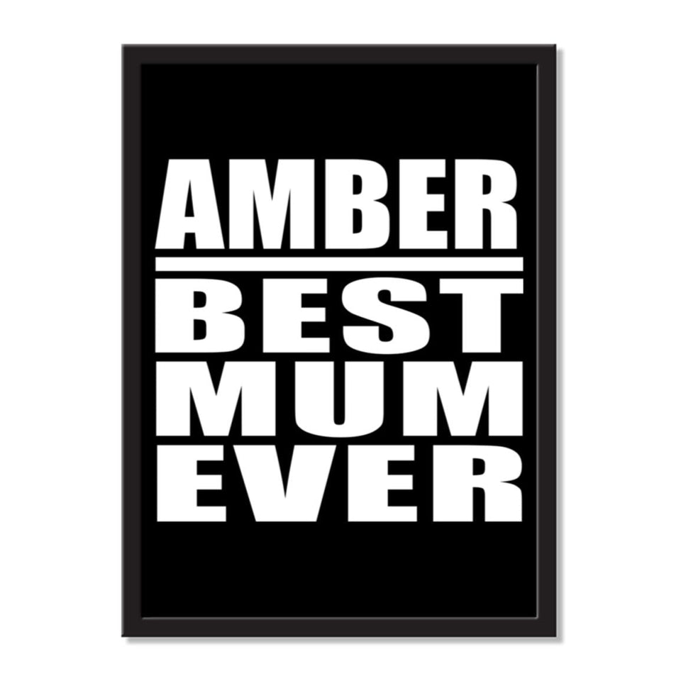 Amber Best Mum Ever - Portrait Frame Photo Tile