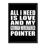 All I Need Is Love And My German Wirehaired Pointer - Portrait Frame Photo Tile