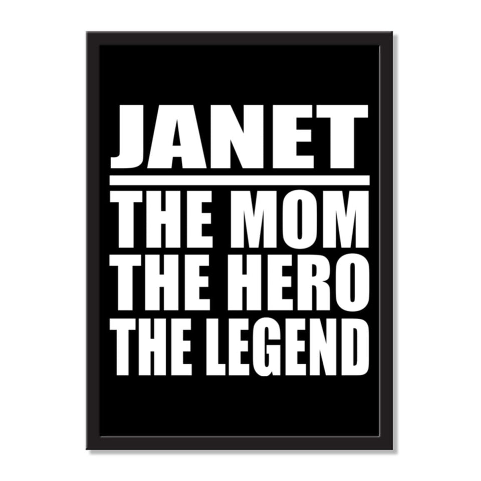 Janet The Mom The Hero The Legend - Portrait Frame Photo Tile