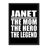 Janet The Mom The Hero The Legend - Portrait Frame Photo Tile