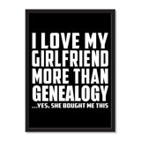 I Love My Girlfriend More Than Genealogy ...She Bought Me This - Portrait Frame Photo Tile