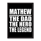 Mathew The Dad The Hero The Legend - Portrait Frame Photo Tile