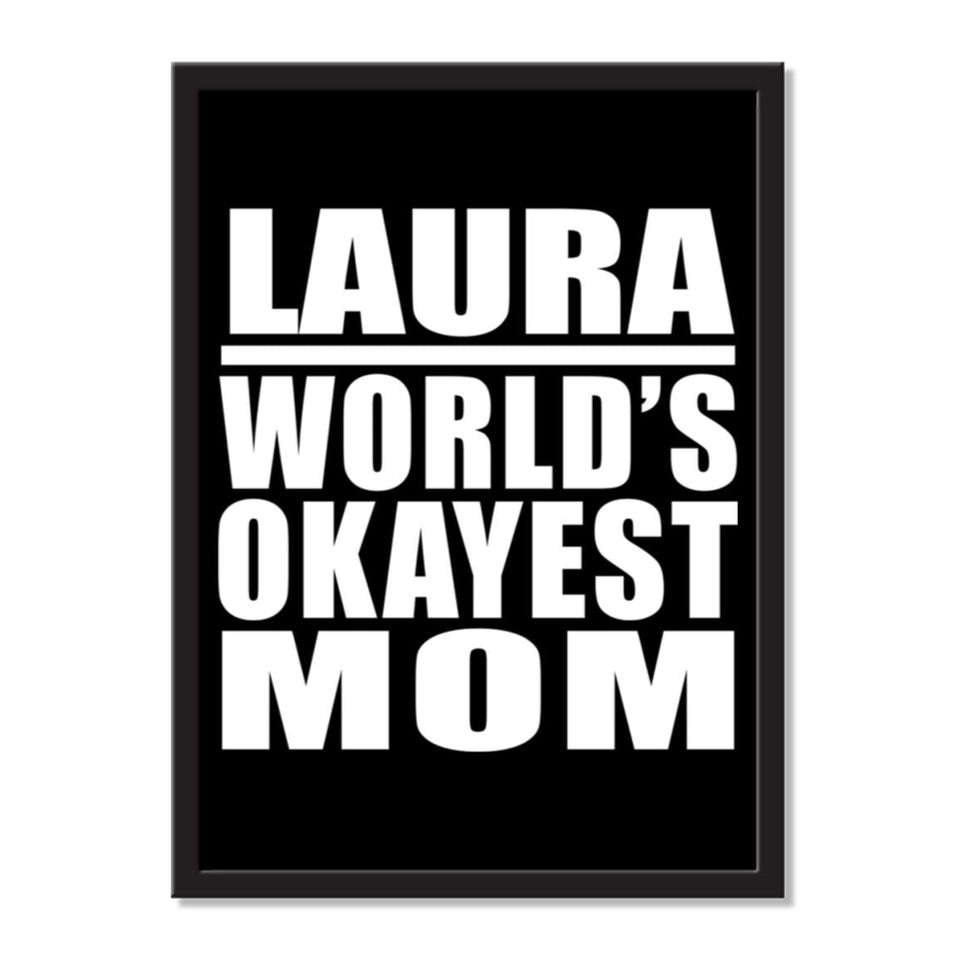 Laura World's Okayest Mom - Portrait Frame Photo Tile
