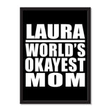 Laura World's Okayest Mom - Portrait Frame Photo Tile