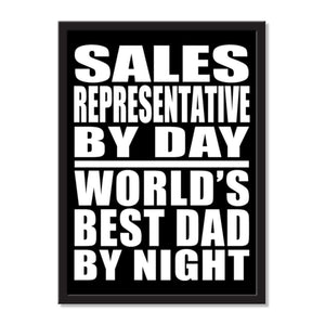 Sales Representative By Day World's Best Dad By Night - Portrait Frame Photo Tile