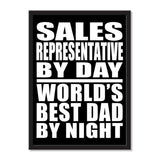 Sales Representative By Day World's Best Dad By Night - Portrait Frame Photo Tile