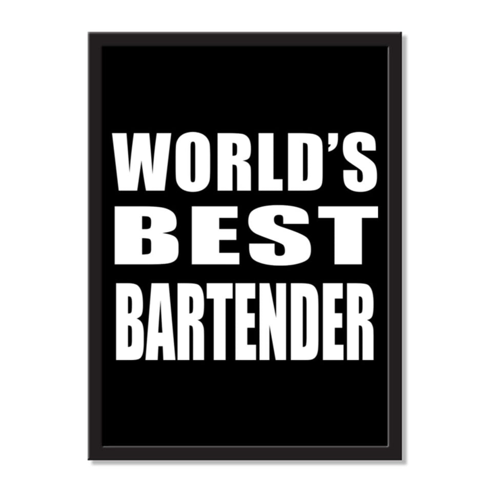 World's Best Bartender - Portrait Frame Photo Tile