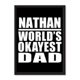 Nathan World's Okayest Dad - Portrait Frame Photo Tile