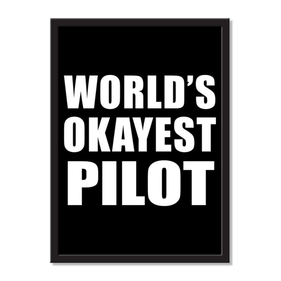 World's Okayest Pilot - Portrait Frame Photo Tile