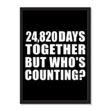 68th Anniversary 24,820 Days Together But Who's Counting - Portrait Frame Photo Tile