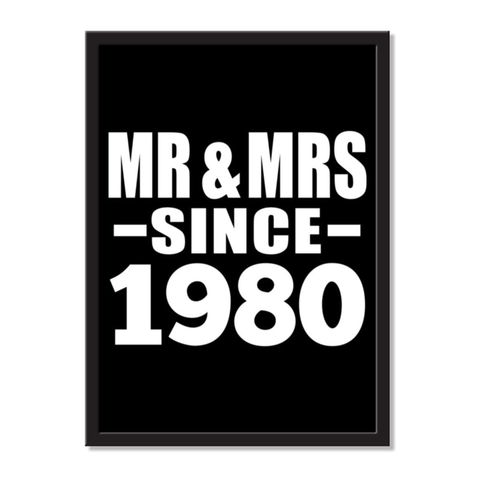 Mr & Mrs Since 1980 - Portrait Frame Photo Tile