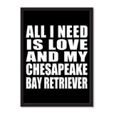 All I Need Is Love And My Chesapeake Bay Retriever - Portrait Frame Photo Tile