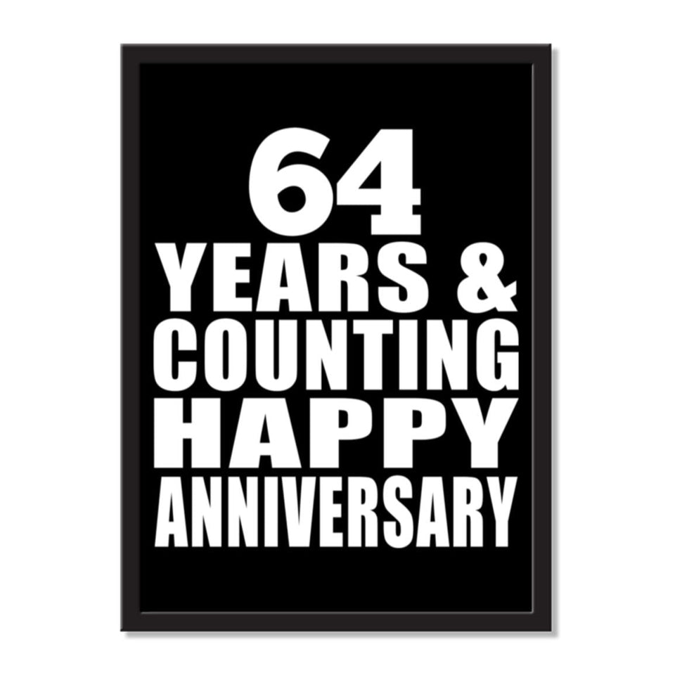 64 Years & Counting Happy Anniversary - Portrait Frame Photo Tile
