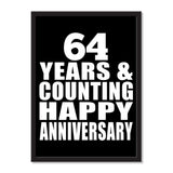64 Years & Counting Happy Anniversary - Portrait Frame Photo Tile
