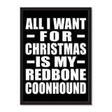 All I Want For Christmas Is My Redbone Coonhound - Portrait Frame Photo Tile