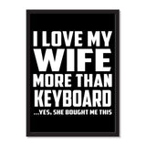 I Love My Wife More Than Keyboard ...Yes, She Bought Me This - Portrait Frame Photo Tile