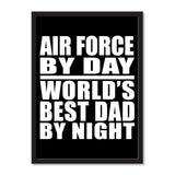 Air Force By Day World's Best Dad By Night - Portrait Frame Photo Tile