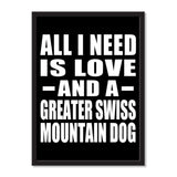 All I Need Is Love And A Greater Swiss Mountain Dog - Portrait Frame Photo Tile